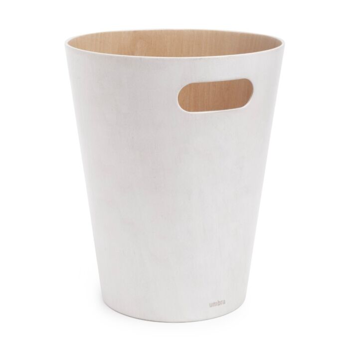 Umbra - Woodrow Trash Can - White/Natural